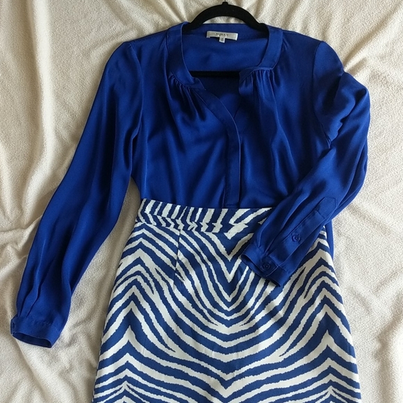 Milly blue zebra print skirt - Picture 6 of 8